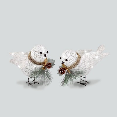 Philips 2pk Glitter String Doves Christmas LED Novelty Sculpture Pure White