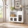 Aheaplus Modern Buffet Cabinet with Glass Door For Living Room - 3 of 4