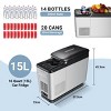Car Refrigerator 16 Quart, APP & Touch Control Portable Fridge, 3 Levels (H/M/L) Protection, 12V Car Armrest Refrigerator with LCD Digital Display - 3 of 4