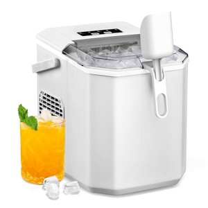 ZAFRO Countertop Ice Maker,Portable Ice Machine with Carry Handle,Self-Cleaning,9 Cubes in 6 Mins,26.5lbs/24Hrs,2 Sizes of Bullet Ice,WHITE - 1 of 4