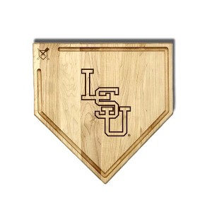 NCAA 17-Inch Wooden Home Plate Cutting Board w/Trough, LSU Tigers - 1 of 2