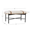 Nathan James Thatcher Boucle Wood and Metal Removable Cushion Bench: Curved Edge, Vegan Leather Straps, Zipper Design, Easy Clean - 4 of 4