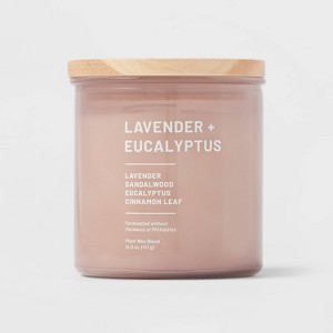 Tinted Glass Lavender + Eucalyptus Jar Candle Light Pink - Threshold™ - 1 of 3