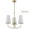 Claxy 3-light Vintage Gold Pendant Light Fixture with Fabric Shade for Bedroom - 2 of 4