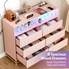 Whizmax 6 Drawer Double Dresser TV Stand, Bedroom Dresser with Power Outlet & LED Light, Wood Dresser for Room, Hallway - 3 of 4