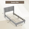 Costway Twin Bed Frame Modern Platform Bed With Linen Upholstered ...