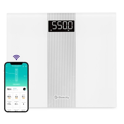 Etekcity 550 Pound Digital Body Weight Scale White: Glass Material, BMI Display, Includes AAA Batteries