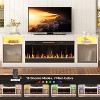 Bestier 70'' Electric Fireplace TV Stand, High Gloss Entertainment Center for TVs up to 80 inch with LED Lights & Storage Cabinets - 4 of 4