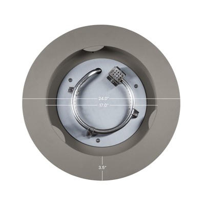 Aegean 24" Round Mist Gray Steel Propane Fire Pit Table