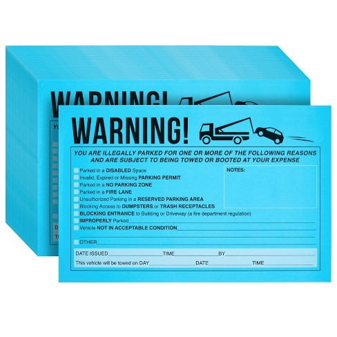 Juvale 50 Pack Blue Parking Violation Tickets For Window, Adhesive