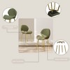 APRILSOUL33.27"Modern minimalist grey teddy velvet Dining Chairs Set of 2 with sturdy gold metal legs - 4 of 4