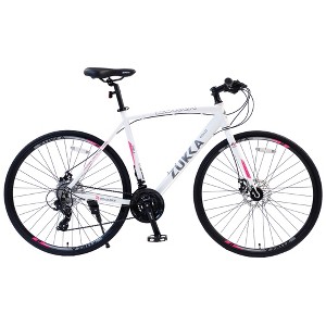 RISOKEYS 700C Road Bike,3 x 8/24 Speeds Bicycle, Flat Handle Bar, Aluminium Alloy Frame, Disc Brake,Adult Bike,for Racing,Commuter - 1 of 4