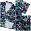 BLUEMING Men's Hawaiian Shirt Short Sleeve Floral Button Down Shirts Hot Holiday Beach Shirts - 4 of 4