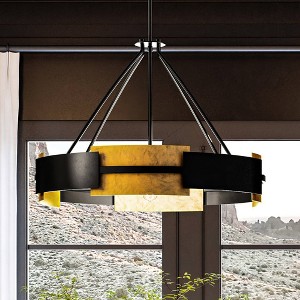 Urban Ambiance Luxury Contemporary Chandelier 23.75''H x 31.75''W,  Midnight Black Finish,  Gambier Collection, UHP3860 - 1 of 4