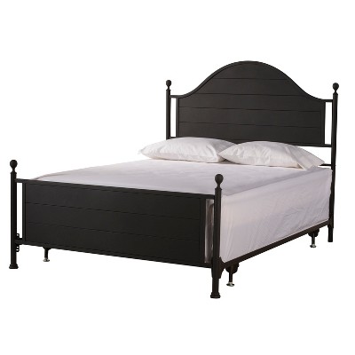 target black metal bed