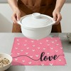REGALWOVEN Love Hearts Placemats Set of 6, Happy Valentine's Day Dining Table Place Mats, Wedding Anniversary Holiday Decor - 4 of 4