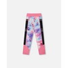 Deux par Deux Girl Printed Athletic Leggings Pink, Blue and Butterflies - 3 of 4
