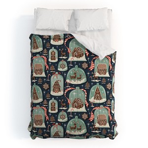 Heather Dutton Gingerbread Village Blue Comforter + Pillow Sham(s) - Deny Designs - 1 of 3