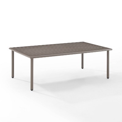 Cali Bay Outdoor Metal Coffee Table - Light Brown - Crosley: UV & Weather-Resistant, Steel Frame Patio Table