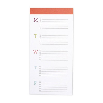 Undated List Pad Planner the big ta-do 7"x14" Papaya - lake + loft: To Do List, Shopping & Week Planner, Rigid Backing