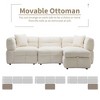 NicBex Cozy Teddy Fleece Sectional Sofa with 2 USB Ports and Movable Storage Ottoman for Living Room,Apartment,Office - 4 of 4