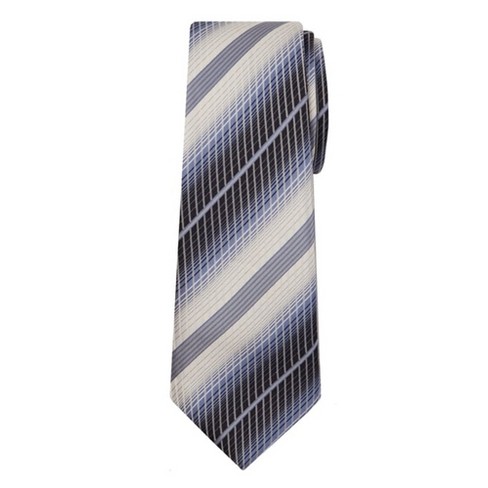 Thedappertie Men's Black And Beige Stripes Necktie With Hanky : Target