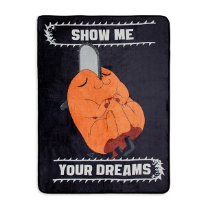 Just Funky Chainsaw Man Pochita "Show Me Your Dreams" Fleece Throw Blanket | 45 x 60 Inches - 1 of 4