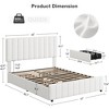 Whizmax Upholstered Bed Frame with 4 Storage Drawers, Adjustable Headboard & Wood Slats, No Box Spring Needed - 2 of 4
