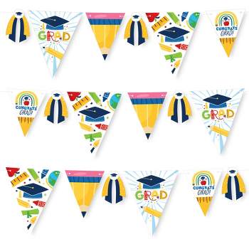 Big Dot of Happiness 30 Piece Elementary Graduation Party Pennant Triangle Banner