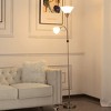 Vynxaria Floor Lamps, 71.3", 2 - Light Setup, Rose - White Arched Shades, Black Body, for Bedroom/Living Room - 3 of 4