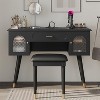 KTMBDW Elegant Vanity Makeup Table & Chair Set, Modern Dressing Table with Drawer and Cabinet, Makeup Vanity Desk for Bedroom, Dressing Room - 2 of 4