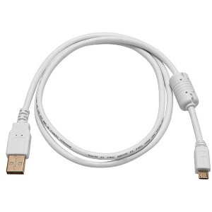 Monoprice USB 2.0 Cable - 3 Feet - White | USB Type-A Male to USB Micro-B Male 5-Pin, 28/24AWG, Gold Plated - 1 of 3