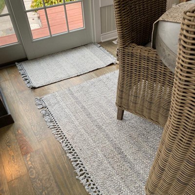 5'x7' Mod Directional Lines Outdoor Rug Black - Threshold™
