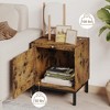 18.8" Rattan Night Stand, Side Table with Storage Cabinets and Tray - 4 of 4