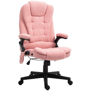 Aghana Digitals Pink Teddy Velvet Executive Chair with 6 Vibration Massage Points, Lumbar Heat, - 1 of 4