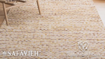 Yellow and Ivory Flat Woven Wool Area Rug, 6' x 9'