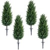 43.3 Inch Artificial Topiary Ball Tree with Spike,Artificial Cedar Tree for Home Decor, Indoor and Outdoor, Set of 2 - 2 of 4