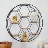 28"x28" Metal Round 7 Shelves Wall Black - Olivia & May: Industrial Floating Shelf Set - 2 of 4
