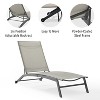 HomeStock Weaver Outdoor Sling Chaise Lounge Light Gray/Matte Black - 2 of 4