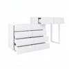 Extended Desktop 10 Drawers Chest of Drawer without Handle White Color Vanity - 4 of 4