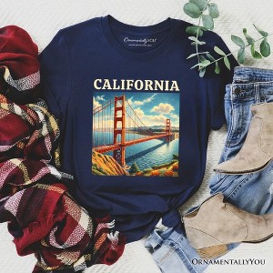 Classic California State Golden Gate Bridge T-Shirt, San Francisco Bay Tee and Coastal Landmark Souvenir | OrnamentallyYou - 1 of 4