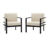 Modern Outdoor Lounge Chair, Patio Armrest Sofa, Chaise Lounges with Aluminum Frame and Weather-Resistant Cushions-Coolbibila - 4 of 4