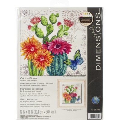 Dimensions Counted Cross Stitch Kit 12"X12"-Cactus Bloom (14 Count)