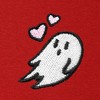Dalix Heartly Ghost Embroidery Relaxed Hoodie Soft Fleece Sweatshirt Drawcord Fit Lounge Womens - 2 of 4