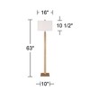 Possini Euro Design Brookline Farmhouse Rustic 63" Tall Standing Floor Lamp Column with LED Side Light Brown Wood Walnut Finish Living Room Bedroom - 4 of 4