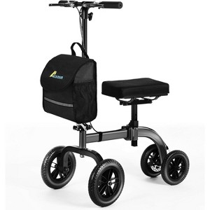 Lycvki Adjustable All Terrain Knee Rollator Walker for Broken Leg Ankle Injuries with 10" Big Wheels, Dual Brakes - 1 of 4