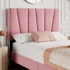 Twin Size Bed Frame with Headboard Adjustable, Linen Upholstered Twin Platform Bed with Headboard - 4 of 4