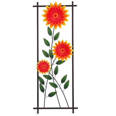 Plow & Hearth Chrysanthemum Garden Metal Trellis/Wall Art