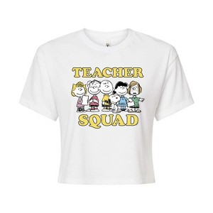 Women's - Peanuts - Teacher Squad Cropped Graphic T-Shirt - 1 of 4