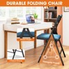 SKONYON Padded Folding Chair Set of 4/6 – Cushioned Seat & Backrest for Home, Office, Dining, or Events (Black/Blue) - 3 of 4